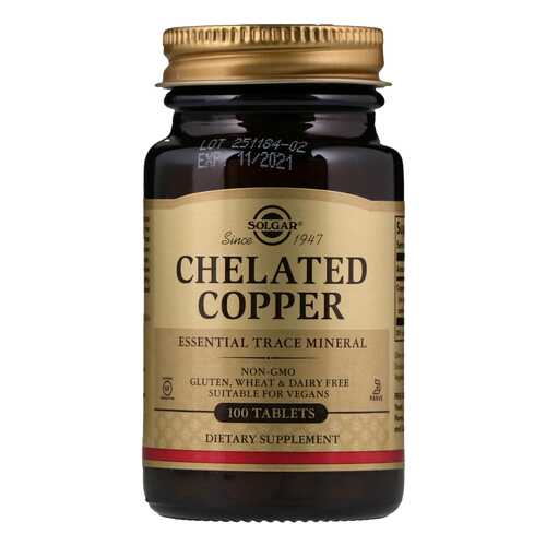 Медь Solgar Chelated Copper 100 табл. в NL International
