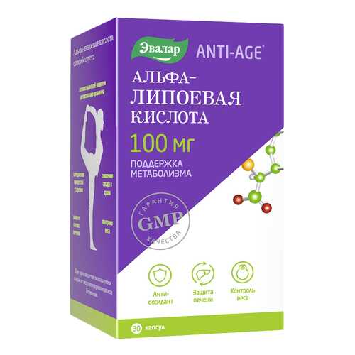 Многокомпонентный препарат Эвалар Альфа-липоевая кислота 30 капс. нейтральный в NL International