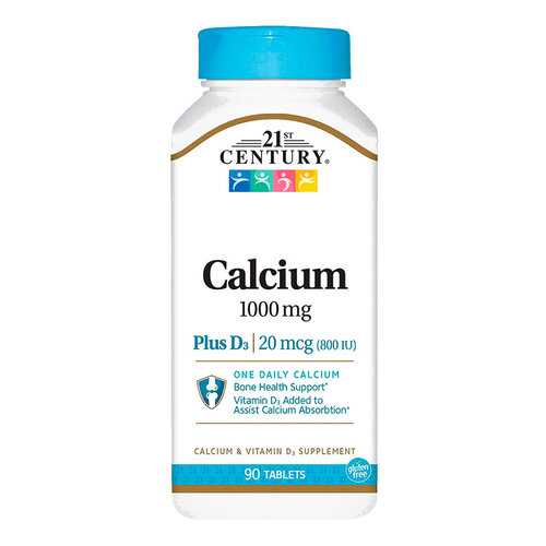 Кальций и витамин Д-3 21ST CENTURY Calcium 1000 + D3 таблетки 90 шт. в NL International