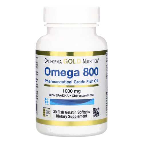 Рыбий жир Omega 800 California Gold Nutrition 1000 мг капсулы 30 шт. в NL International