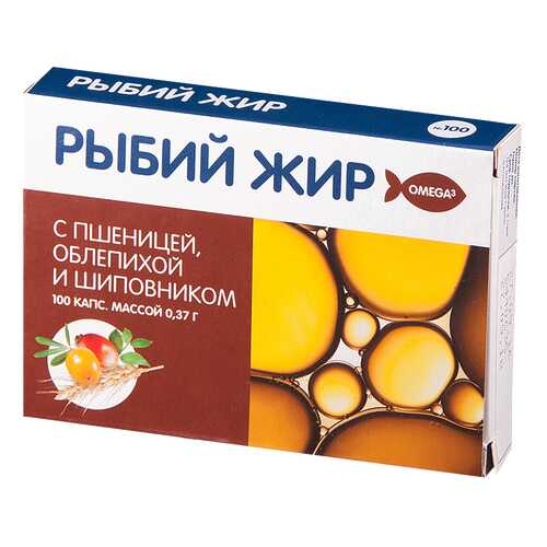 Рыбий жир PL с маслом зародышей пшеницы облепихи и шиповника капсулы 100 шт. в NL International